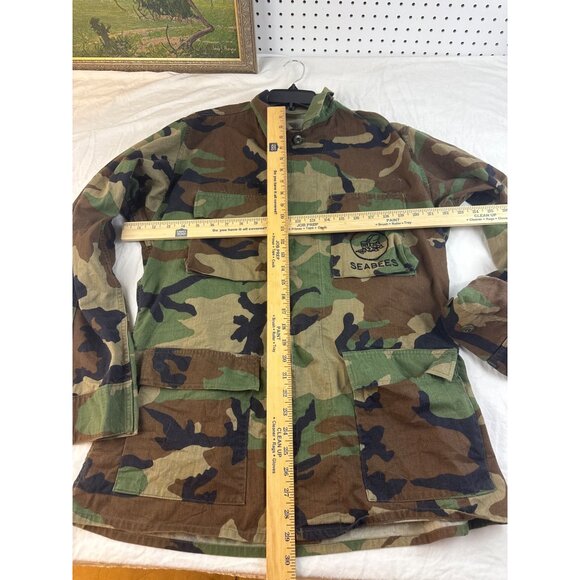 Seabees US Army Woodland Camo Field Jacket Cold Weather w/Liner M/L - Picture 8 of 8